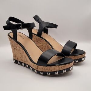 Torrid Extra Wide Platform Studded Cork Wedge Whimsigoth Faux Leather Bikercore